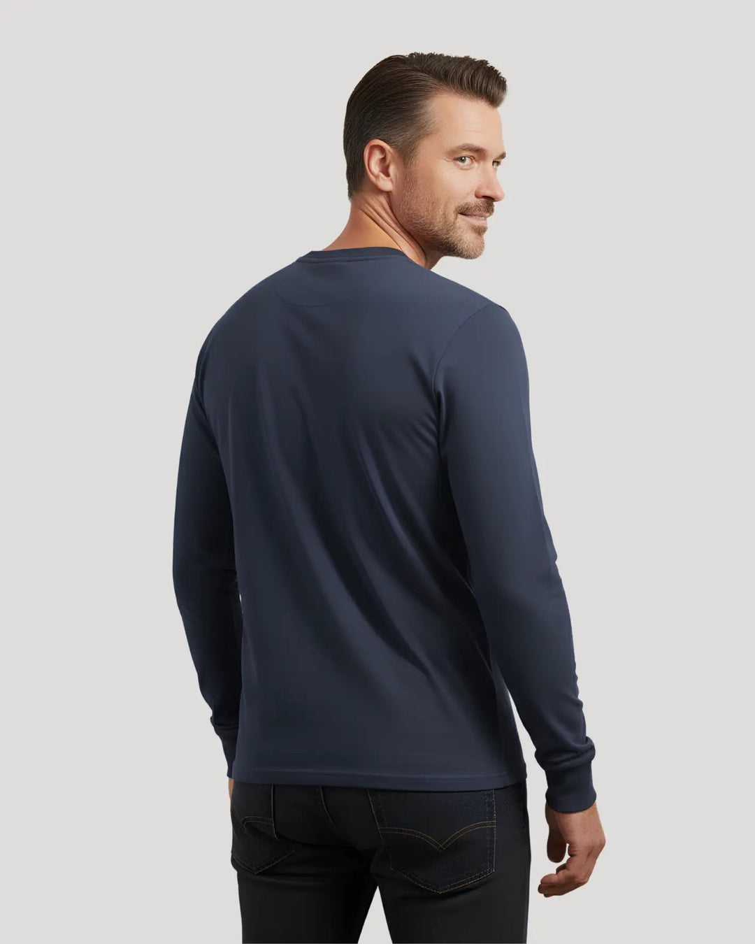 Nico Long Sleeve Crew Neck | Men's Shirt 100% Cotton