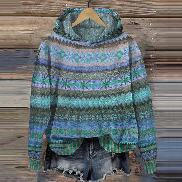 Norwegian Pattern Hoodie | Women's Sweatshirt for Cozy Style 0