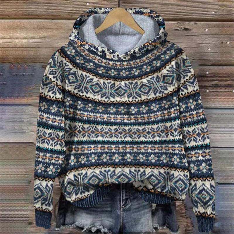 Norwegian Pattern Hoodie | Women's Sweatshirt for Cozy Style 4