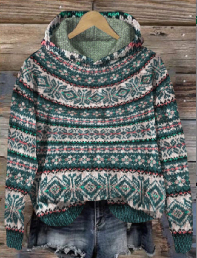 Norwegian Pattern Hoodie | Women's Sweatshirt for Cozy Style 5