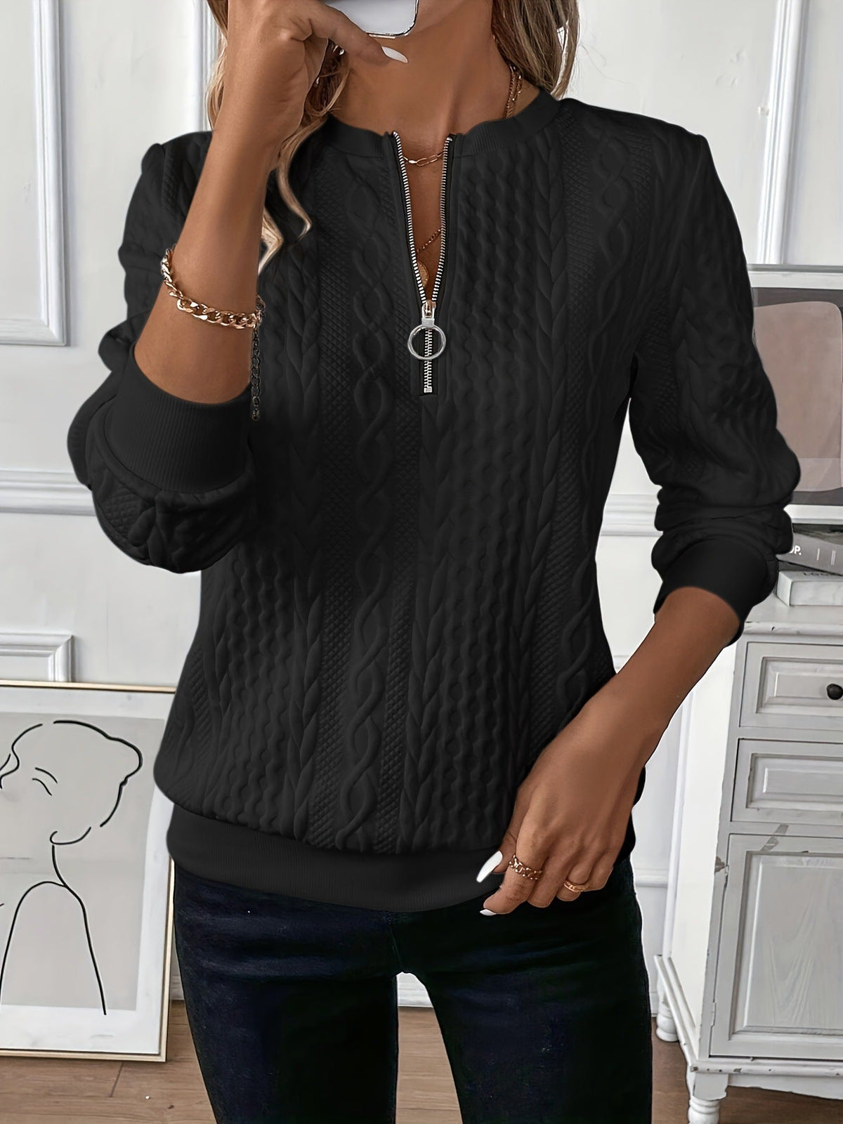 Emilia Sweater, women's relaxed knit sweater - view 4