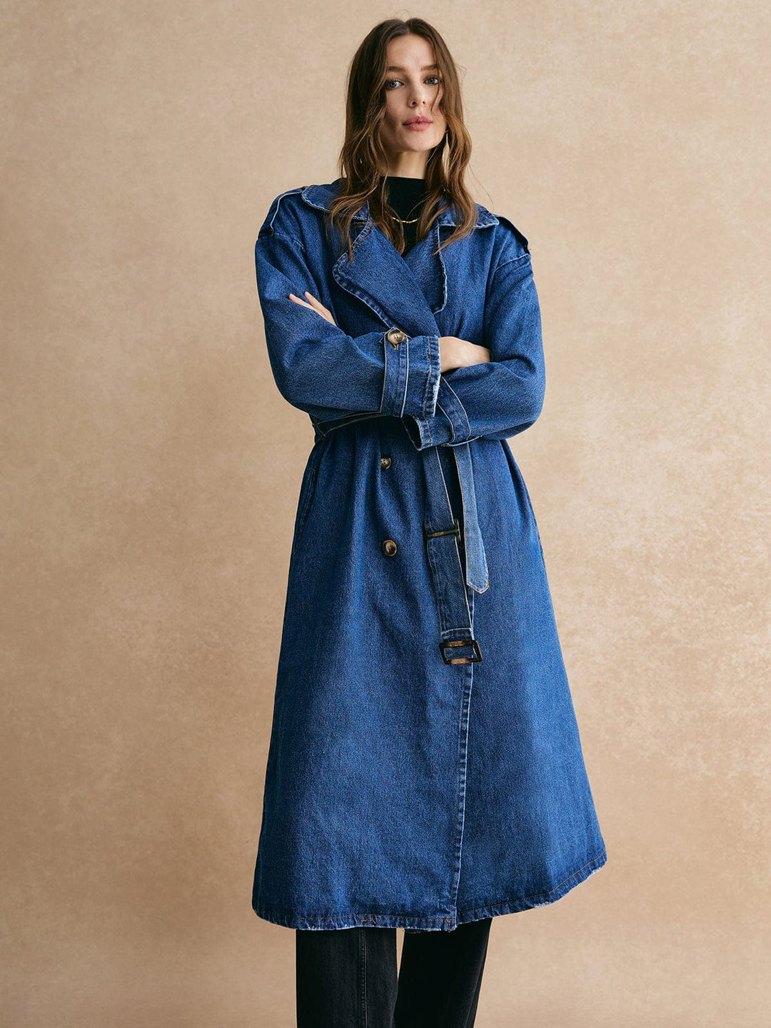 Oversized Denim Trench Coat | Women’s Casual Outerwear