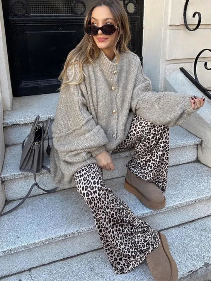 Oversized Knit Cardigan | Women's Sweater Button-Front