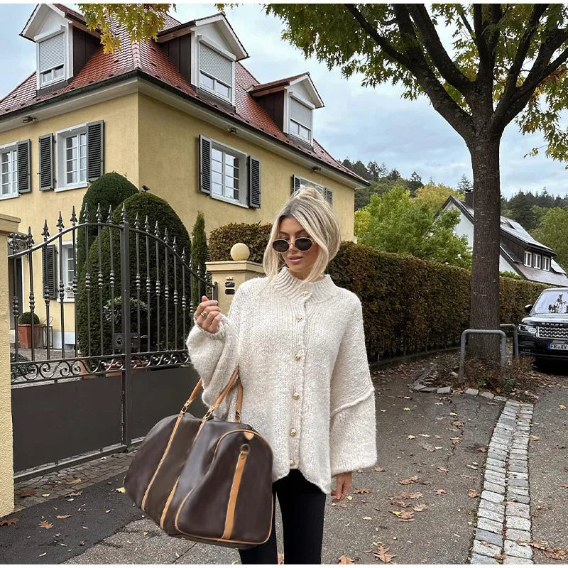 Oversized Knit Cardigan | Women's Sweater Button-Front