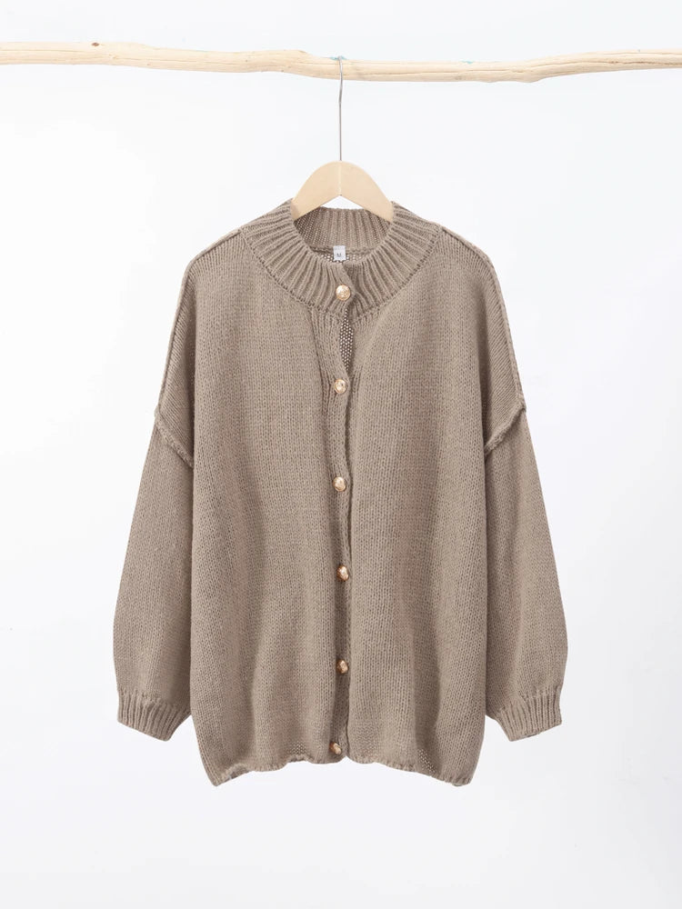 Oversized Knit Cardigan | Women's Sweater Button-Front