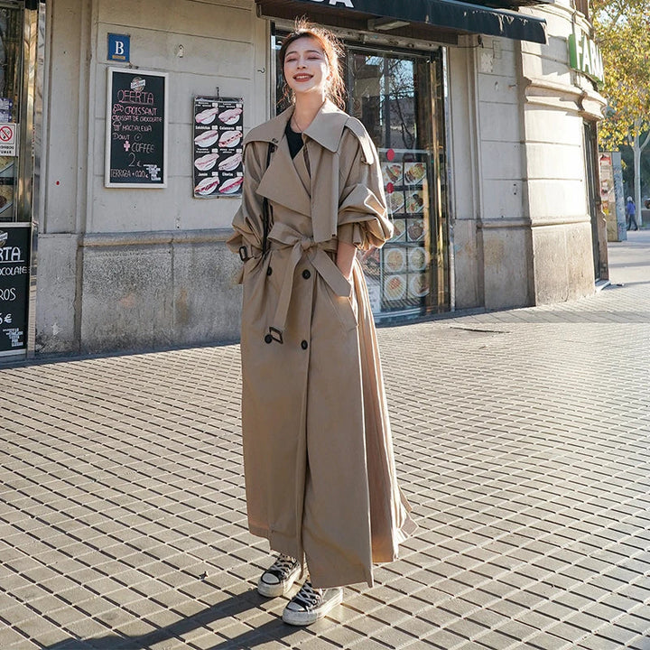 Oversized Women's Trench Coat | Classic Double Breasted Style