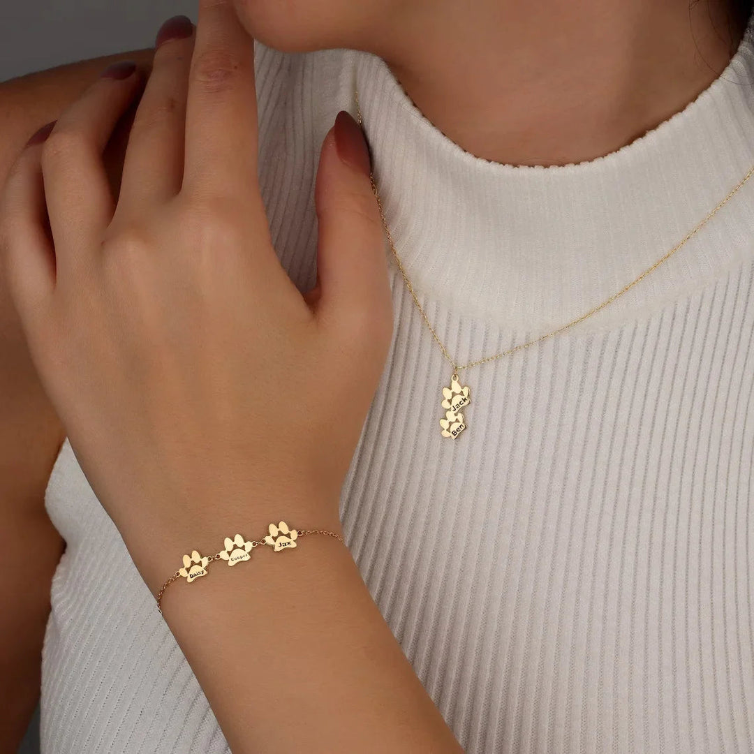 Personalized Paw Print Bracelet | Custom Pet Jewelry