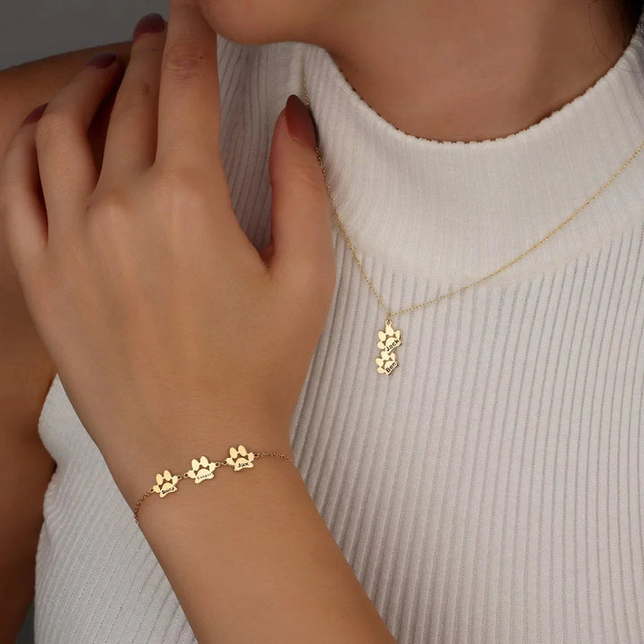 Personalized Paw Print Bracelet | Custom Pet Jewelry