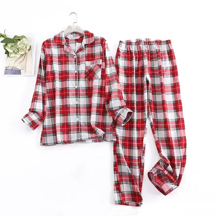 Plaid Cotton Flannel Pajama Set | Women's Sleepwear