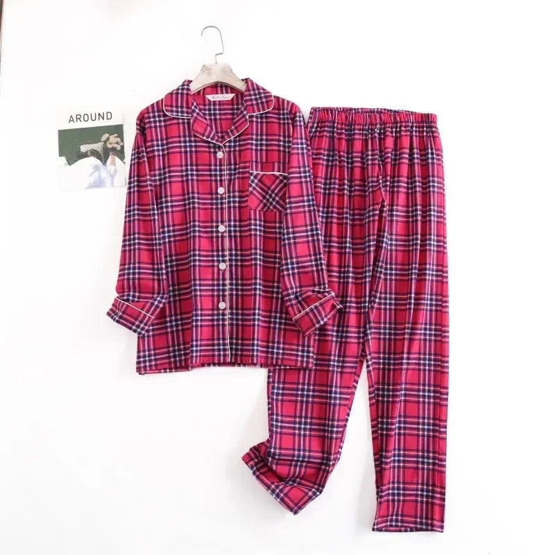 Plaid Cotton Flannel Pajama Set | Women's Sleepwear