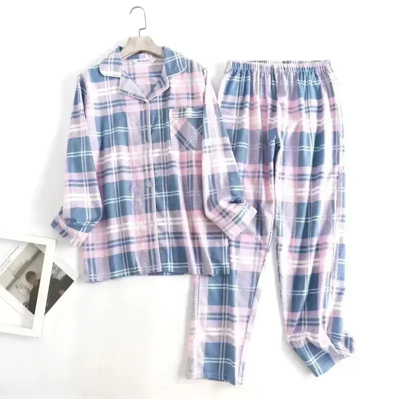 Plaid Cotton Flannel Pajama Set | Women's Sleepwear