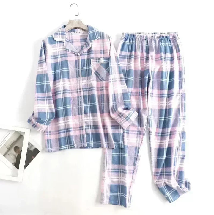 Plaid Cotton Flannel Pajama Set | Women's Sleepwear