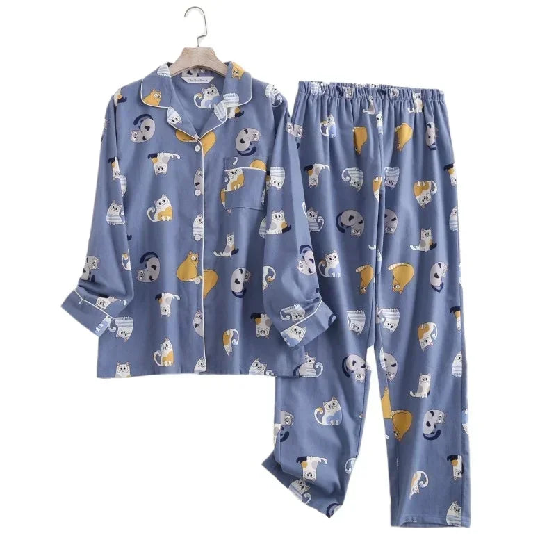 Plaid Cotton Flannel Pajama Set | Women's Sleepwear