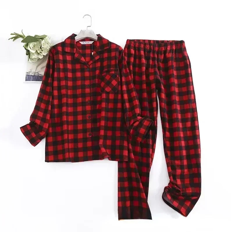 Plaid Cotton Flannel Pajama Set | Women's Sleepwear
