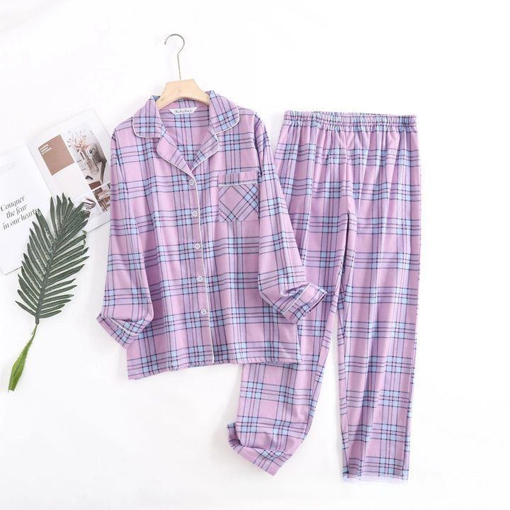 Plaid Cotton Flannel Pajama Set | Women's Sleepwear