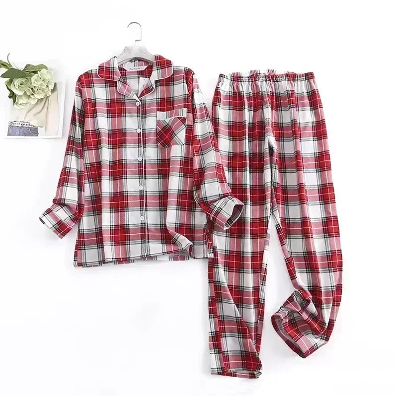 Plaid Cotton Flannel Pajama Set | Women's Sleepwear