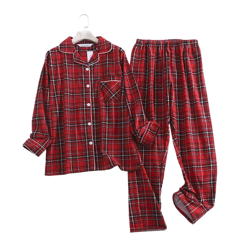 Plaid Cotton Flannel Pajama Set | Women's Sleepwear