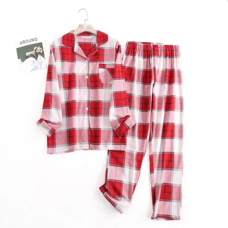 Plaid Cotton Flannel Pajama Set | Women's Sleepwear
