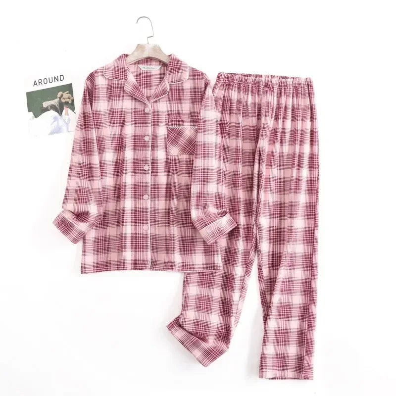 Plaid Cotton Flannel Pajama Set | Women's Sleepwear