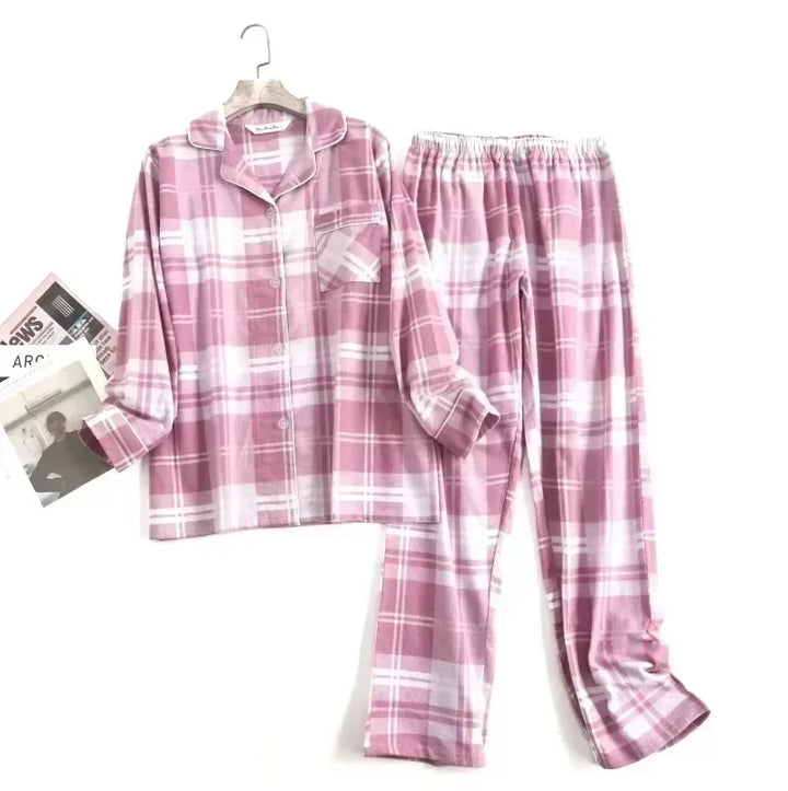Plaid Cotton Flannel Pajama Set | Women's Sleepwear
