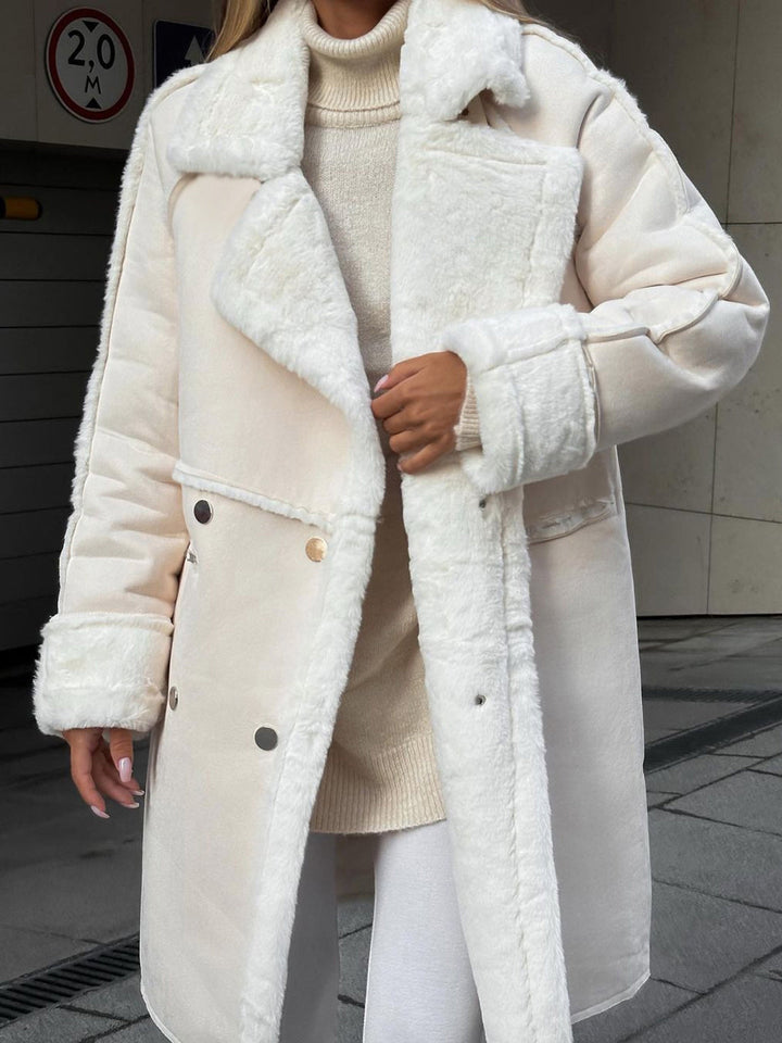 Plus Size Winter Coat with Lapel Collar | Women's Coat