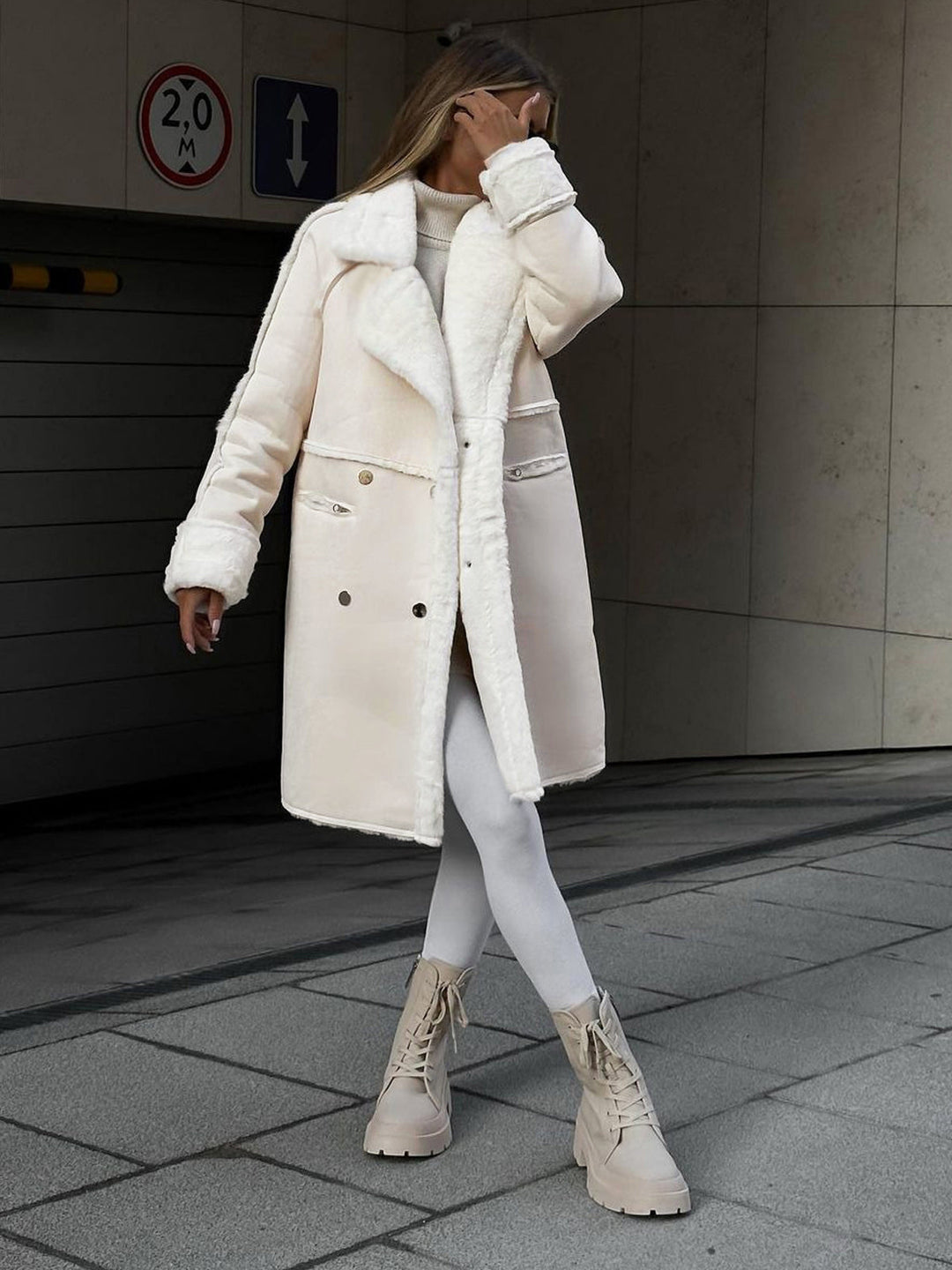 Plus Size Winter Coat with Lapel Collar | Women's Coat
