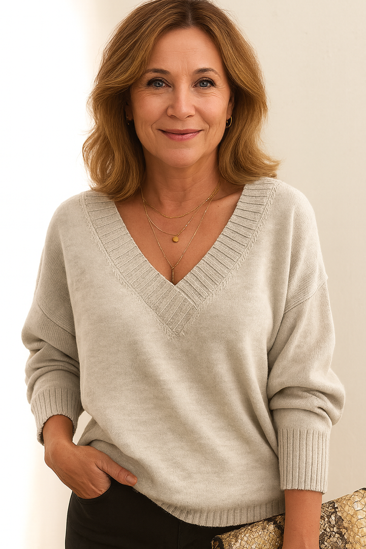 Premium Cashmere Sweater Women | V-Neck Pullover