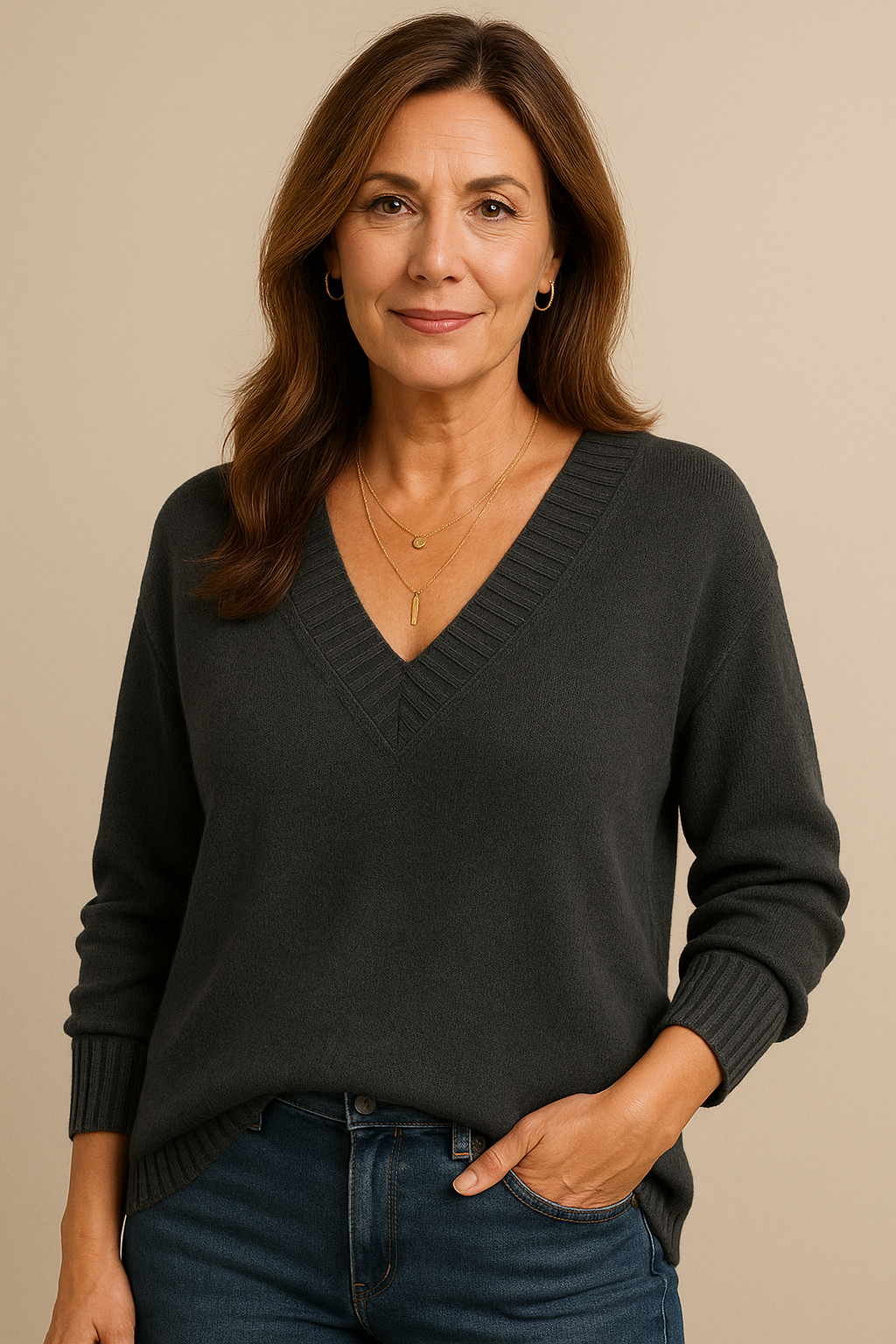 Premium Cashmere Sweater Women | V-Neck Pullover