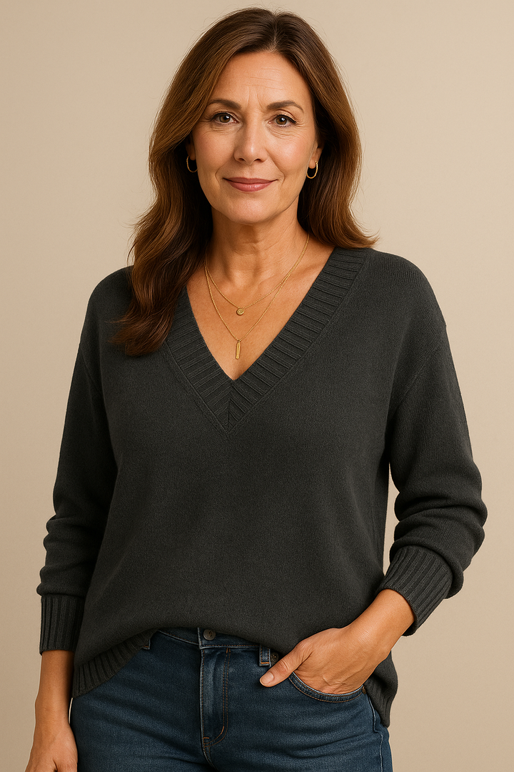 Premium Cashmere Sweater Women | V-Neck Pullover