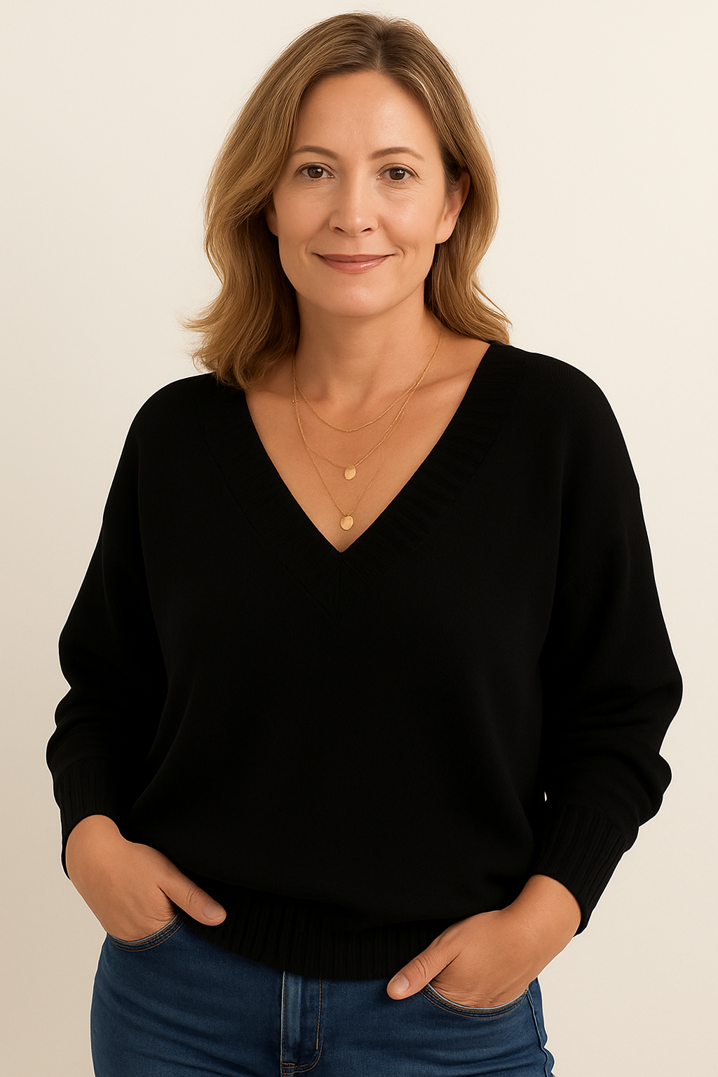 Premium Cashmere Sweater Women | V-Neck Pullover