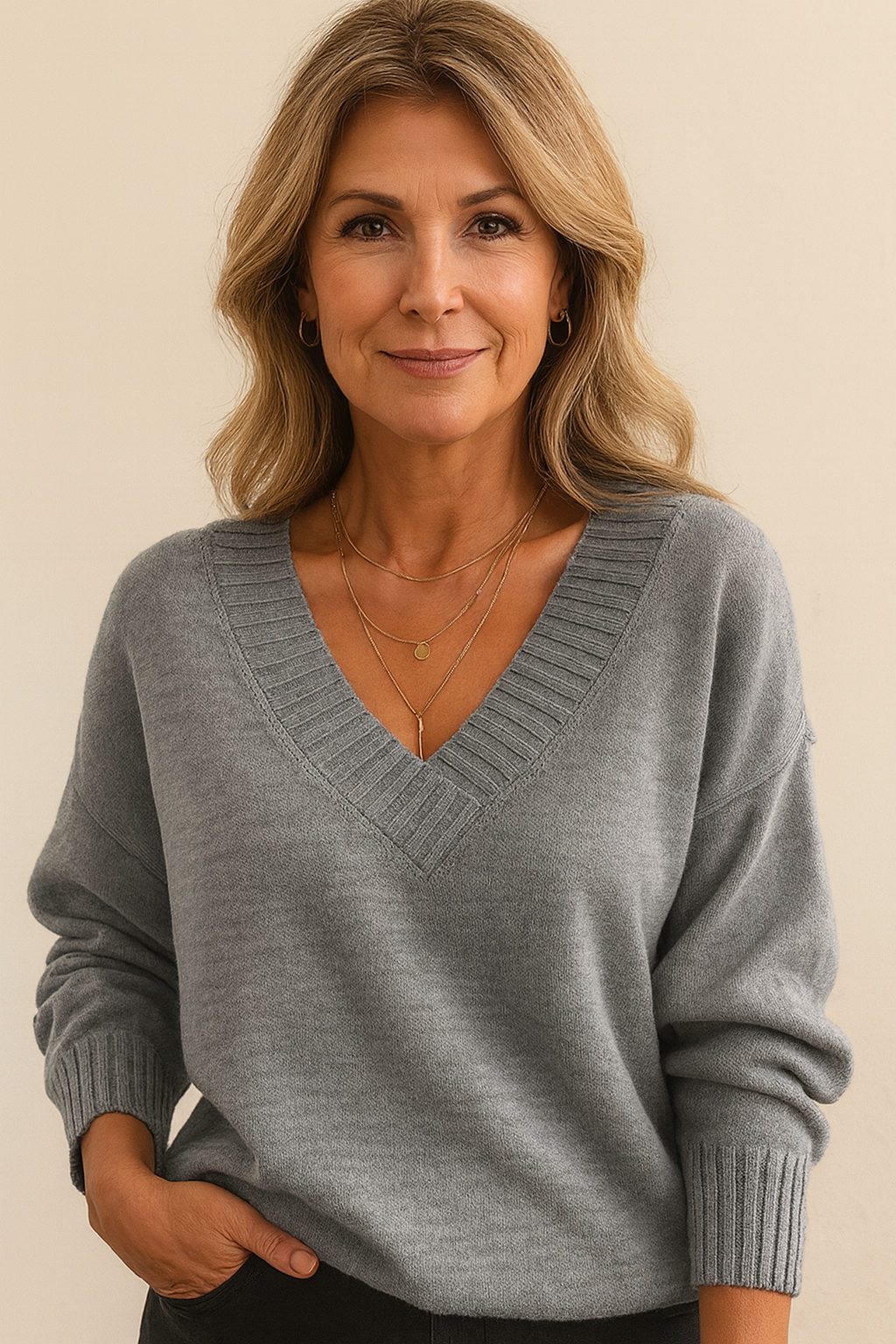 Premium Cashmere Sweater Women | V-Neck Pullover