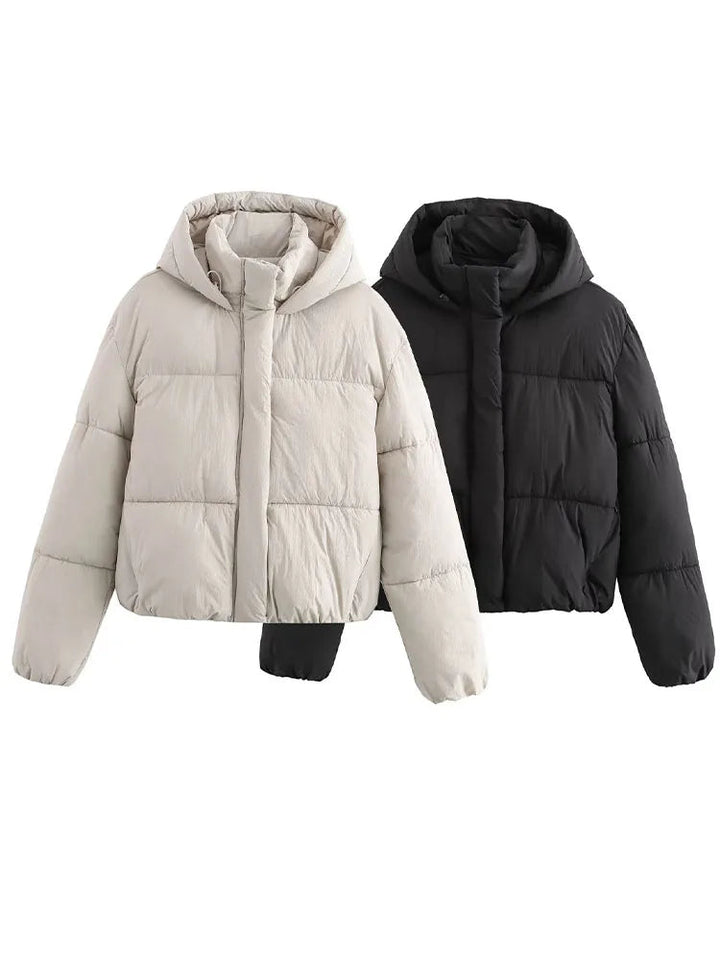 Quilted Hooded Puffer Jacket Women | Stylish Winter Coat