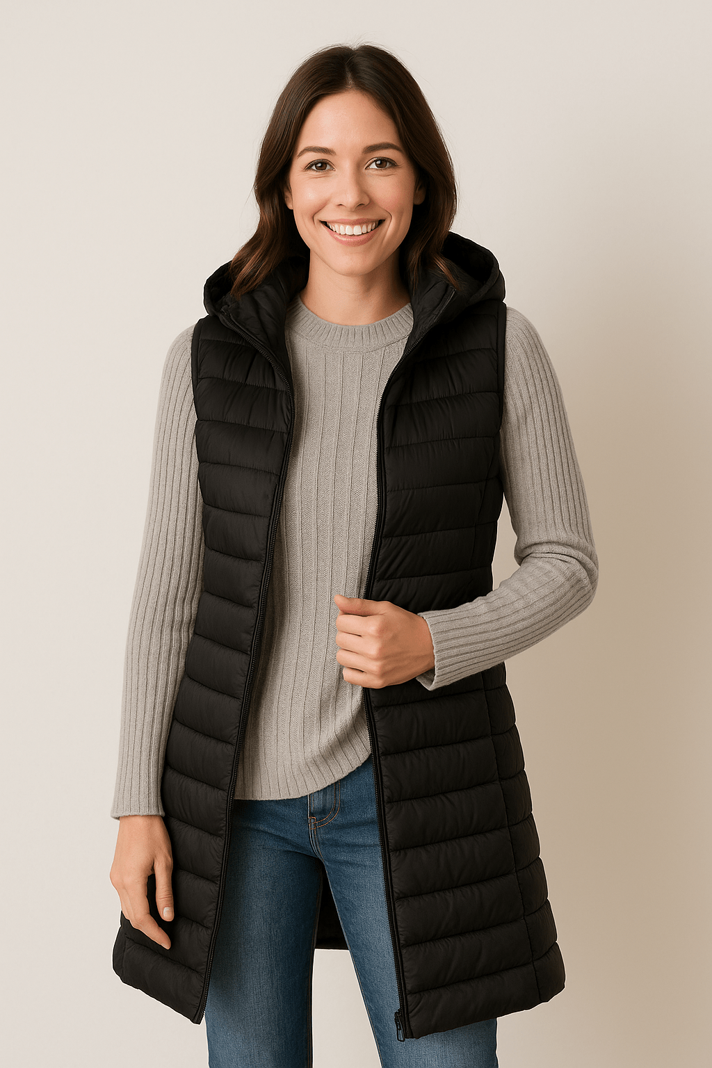 Quilted Hooded Puffer Vest Women | Modern Comfort Outerwear