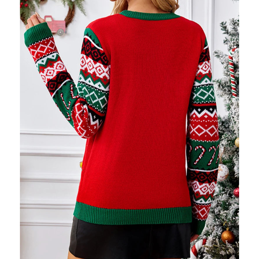 Cat Motif Knitted Sweater | Women's Sweater