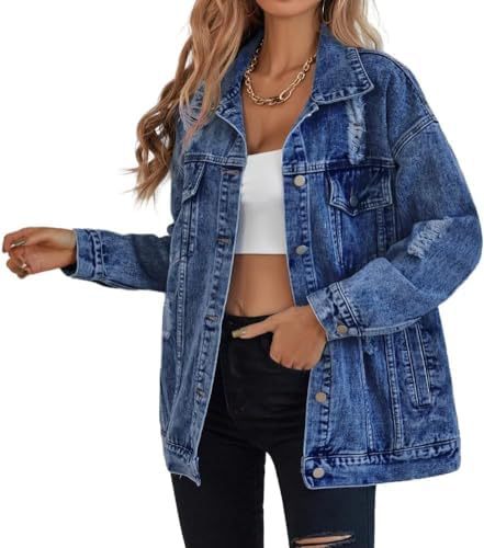 Ripped Fringe Jean Jacket Women | Casual Denim Jacket