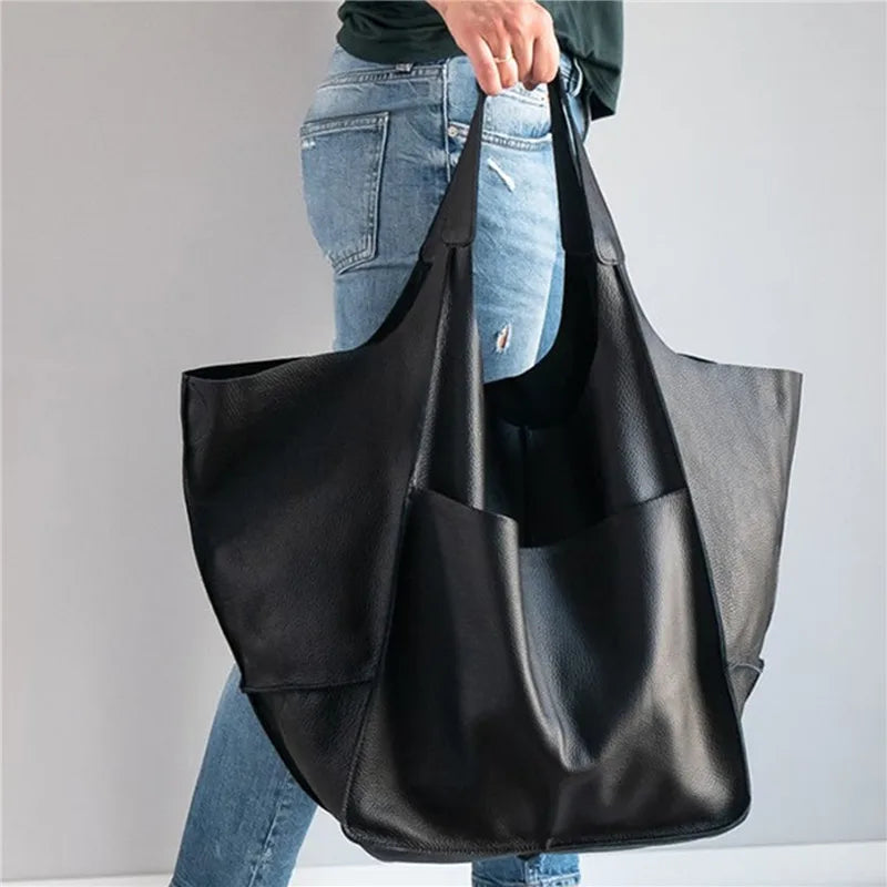 Millicent | Oversized Leather Tote Bag