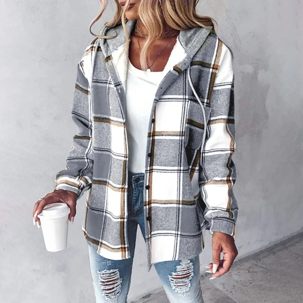 Isabella Shirt Jacket, women's hooded plaid jacket - view 10