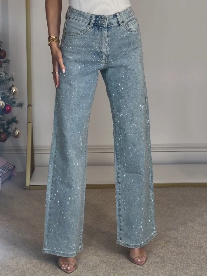 Sabine Glittering Jeans | Women's High Waist Slim Fit