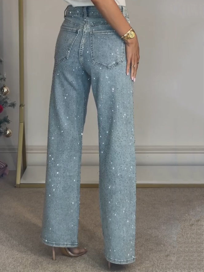 Sabine Glittering Jeans | Women's High Waist Slim Fit