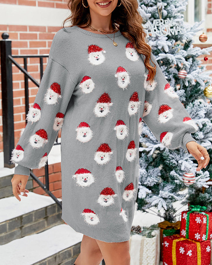 Santa Claus Sweater Dress | Women's Holiday Dress