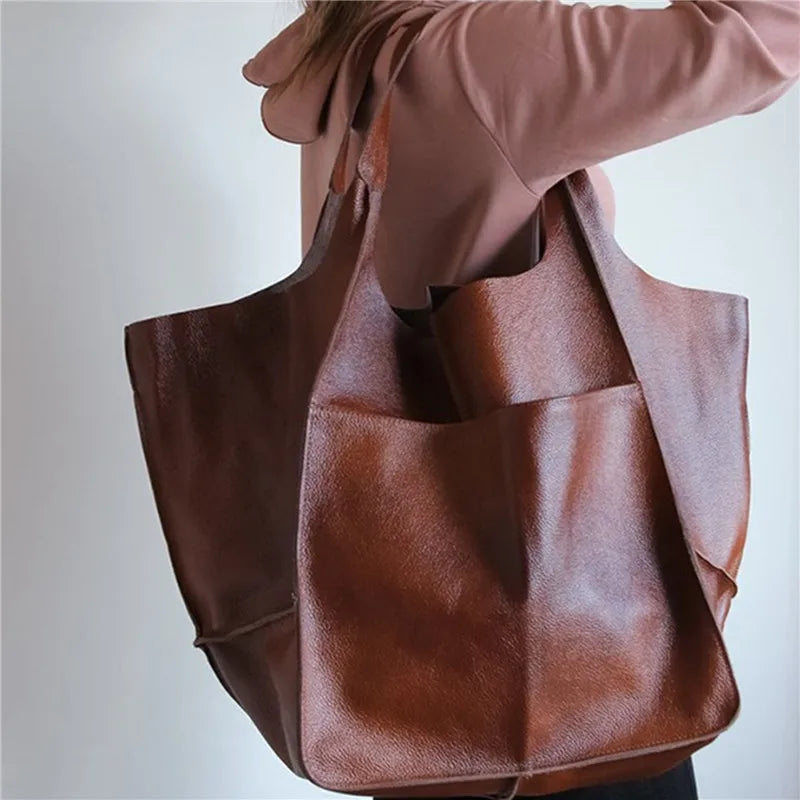 Millicent | Oversized Leather Tote Bag