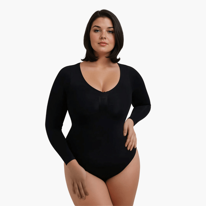 Seamless Long Sleeve Bodysuit Thong | Shapewear Bodysuit