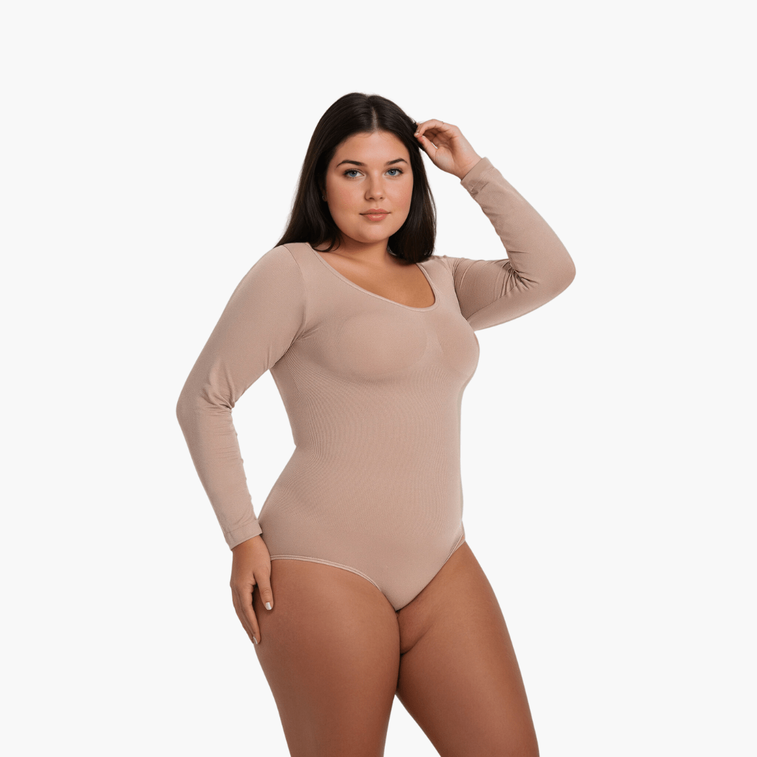 Seamless Long Sleeve Bodysuit Thong | Shapewear Bodysuit