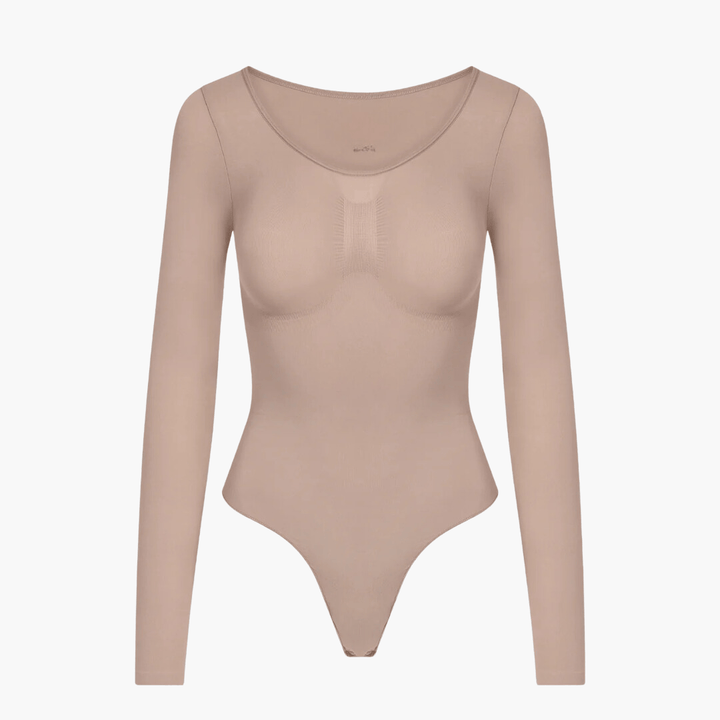Seamless Long Sleeve Bodysuit Thong | Shapewear Bodysuit