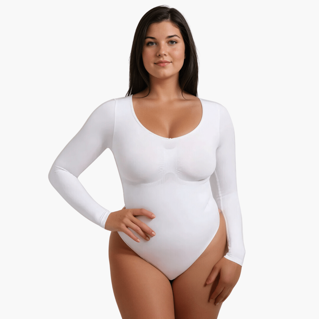 Seamless Long Sleeve Bodysuit Thong | Shapewear Bodysuit