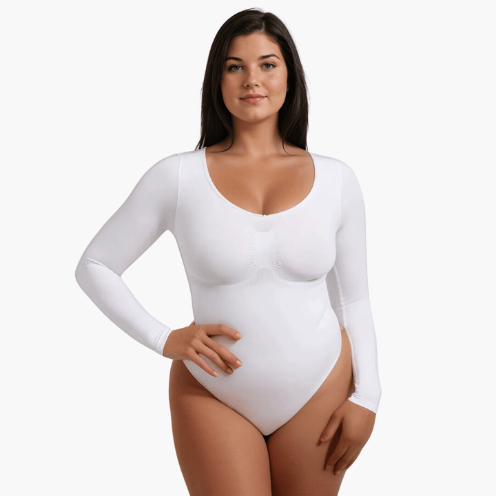 Seamless Long Sleeve Bodysuit Thong | Shapewear Bodysuit