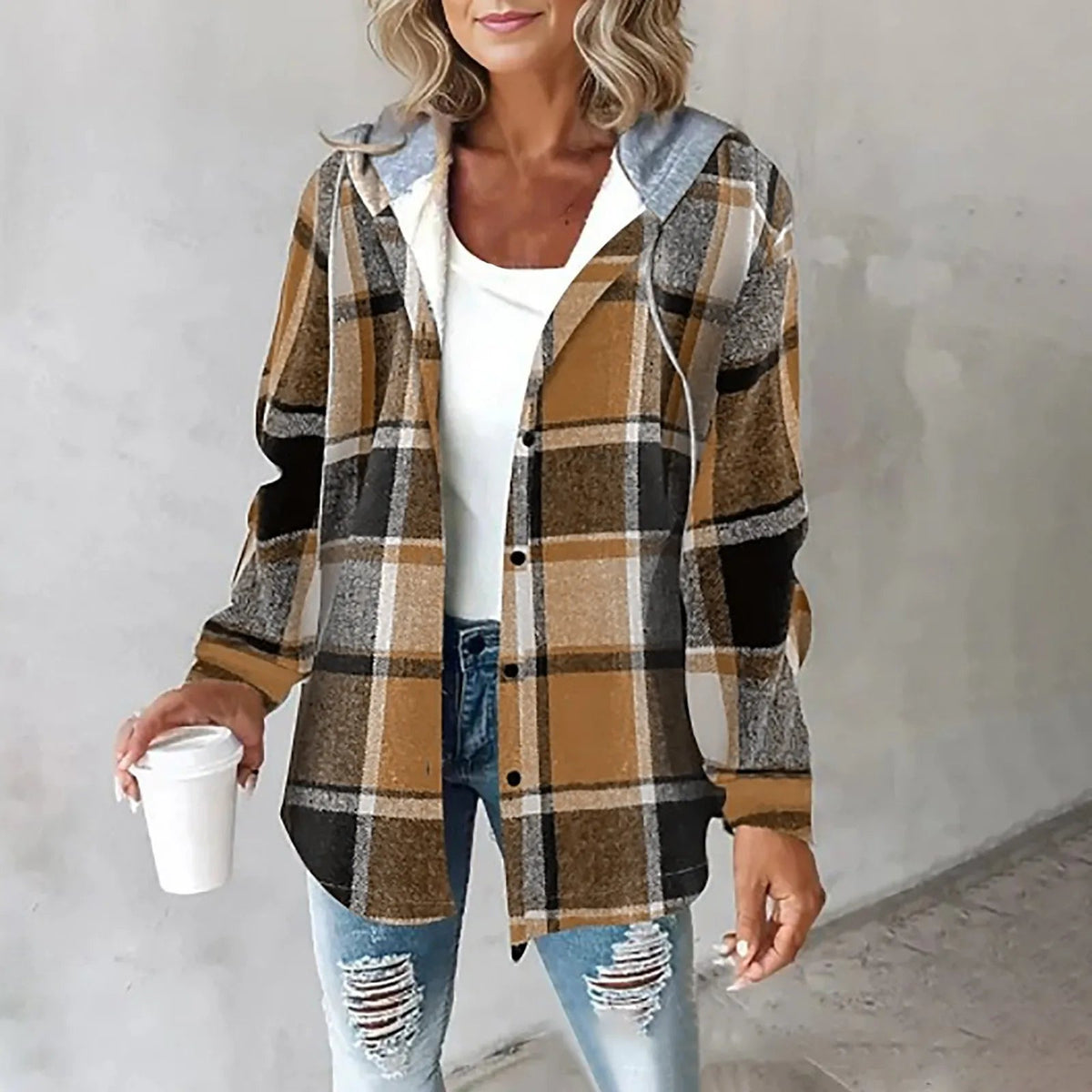 Isabella Shirt Jacket, women's hooded plaid jacket - view 11