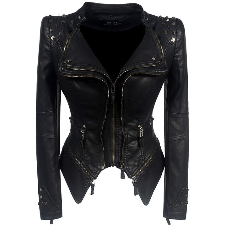 Slim Fit Leather Jacket Women | Fashion Outerwear