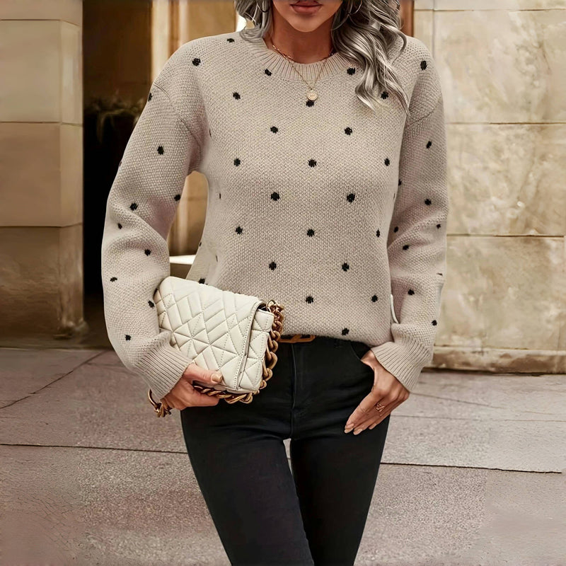 Soft Beige Dotted Sweater | Women's Sweater 2