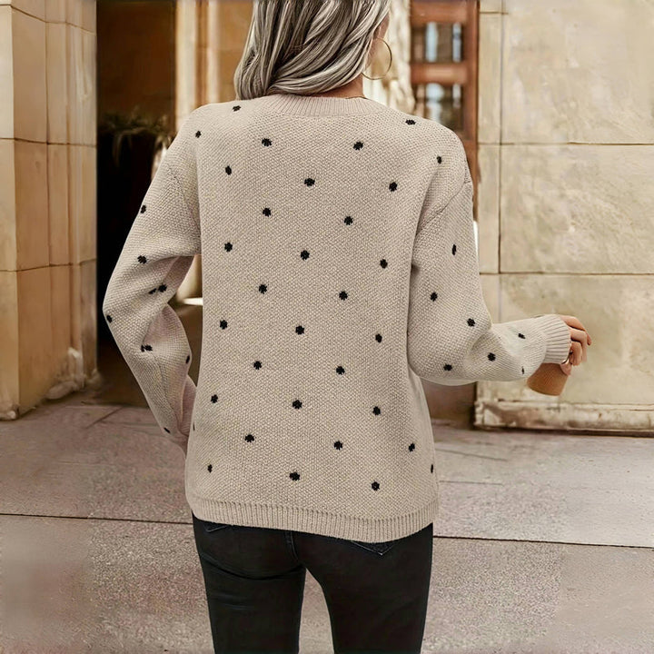 Soft Beige Dotted Sweater | Women's Sweater 4